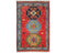3x4 Red Blue Ersari Afghan Hand Knotted Veg Dye Wool Area Rug